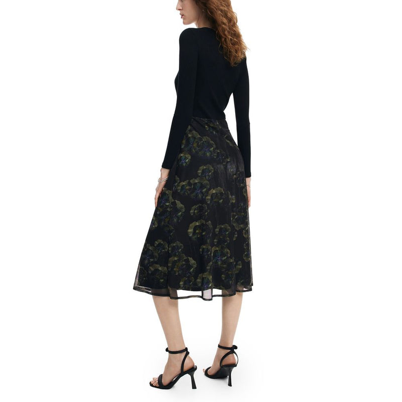 Black Viscose Dress Desigual