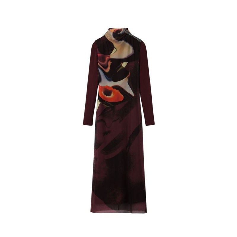 Brown Polyester Dress Desigual