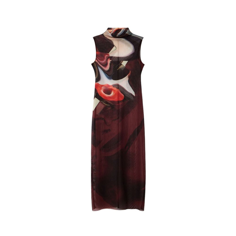 Brown Polyester Dress Desigual