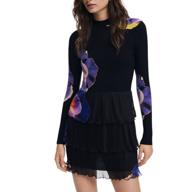 Black Viscose Dress Desigual