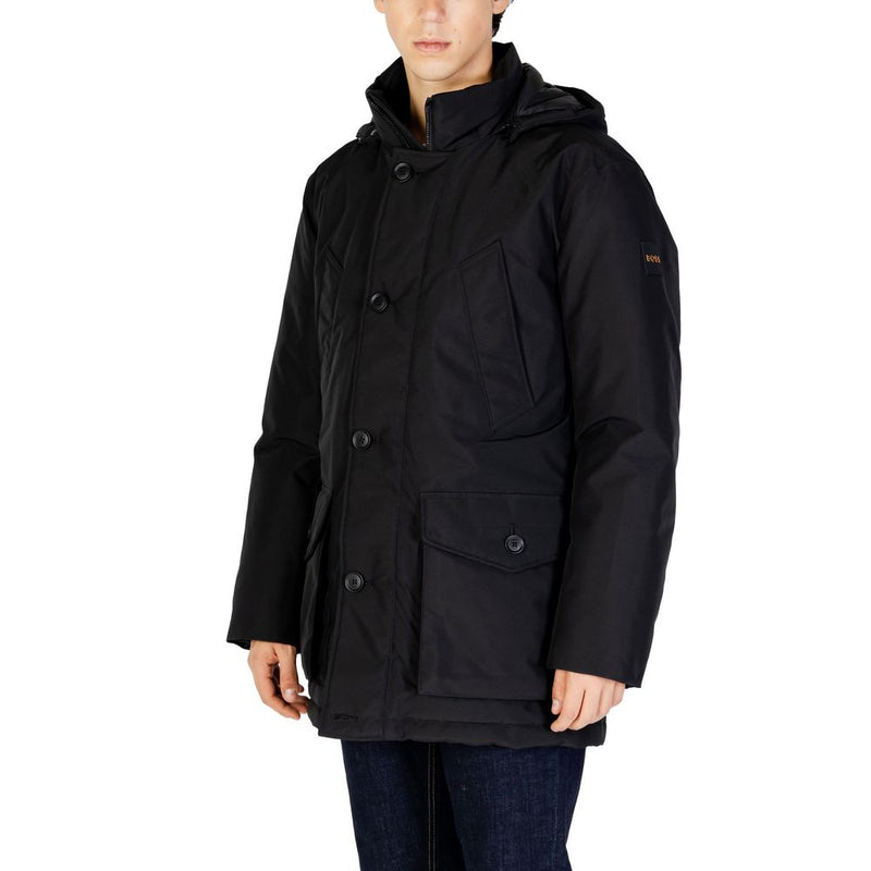 Black Polyester Jacket Hugo Boss