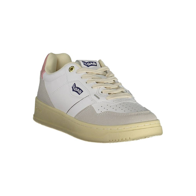 White Artificial Leather Sneaker Gas