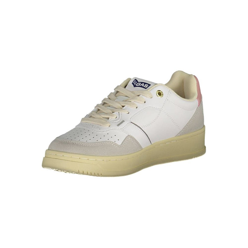 White Artificial Leather Sneaker Gas