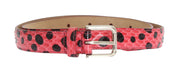 Polka Dot Snakeskin Belt with Silver Buckle Dolce & Gabbana