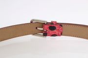 Polka Dot Snakeskin Belt with Silver Buckle Dolce & Gabbana