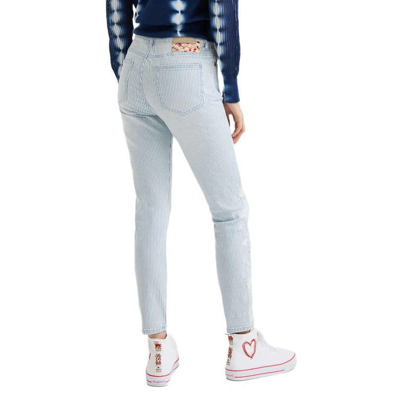 Light Blue Elastane Jeans & Pant Desigual