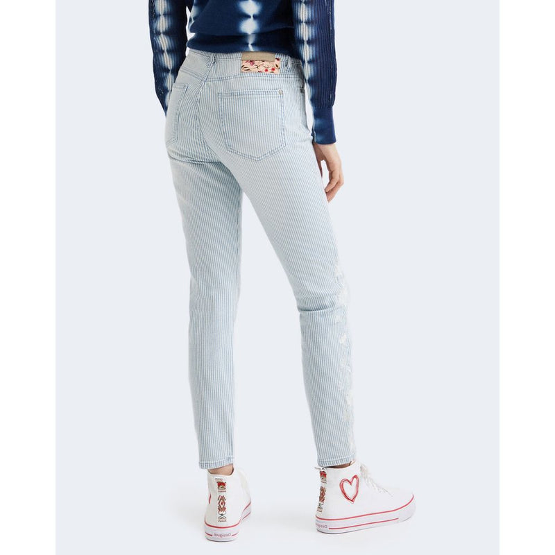 Light Blue Elastane Jeans & Pant Desigual