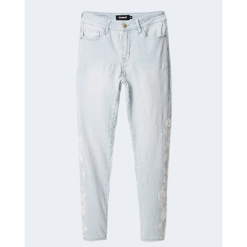 Light Blue Elastane Jeans & Pant Desigual