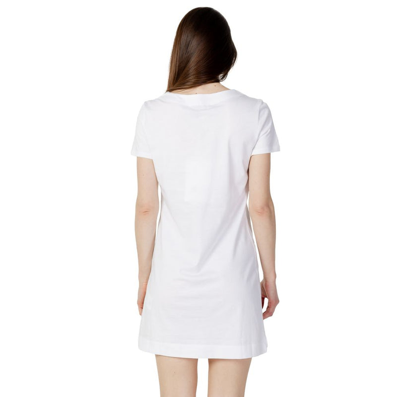 White Cotton Dress Love Moschino