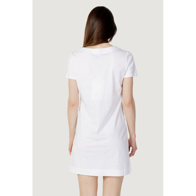 White Cotton Dress Love Moschino