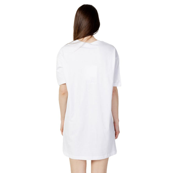 White Cotton Dress Love Moschino