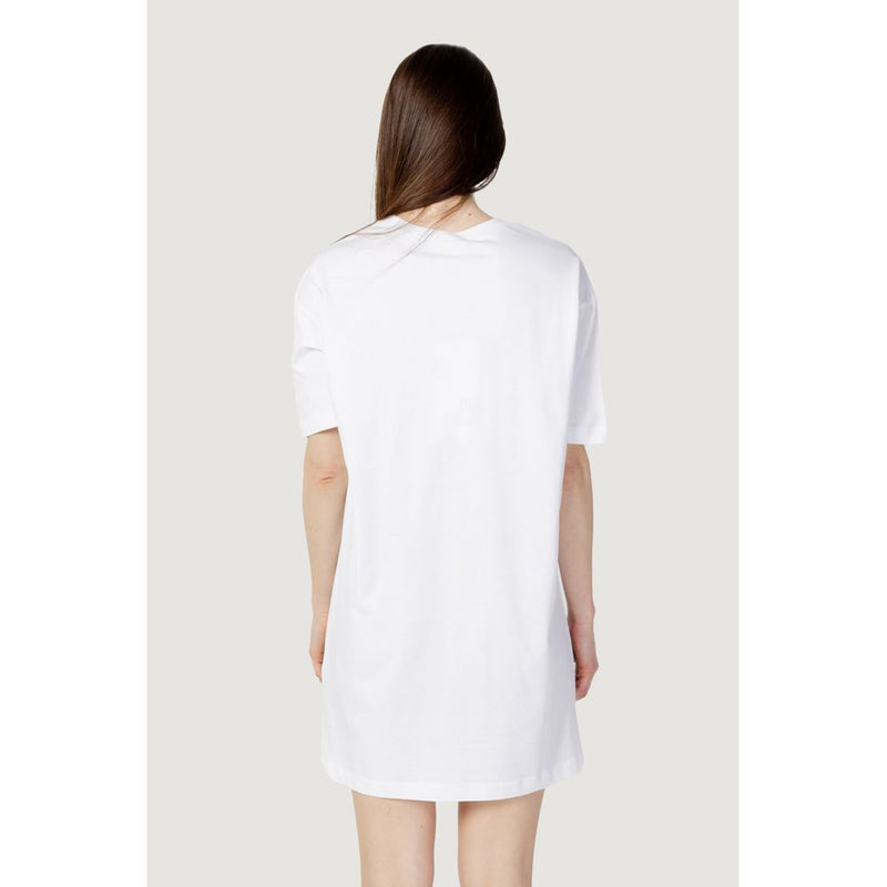 White Cotton Dress Love Moschino