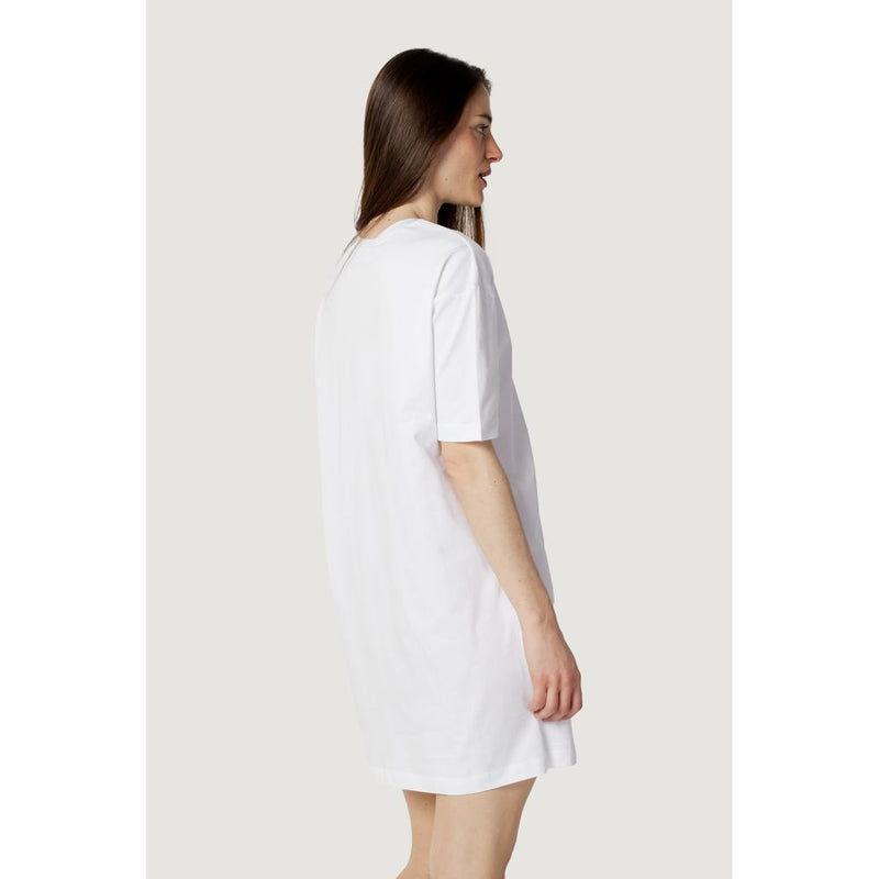 White Cotton Dress Love Moschino