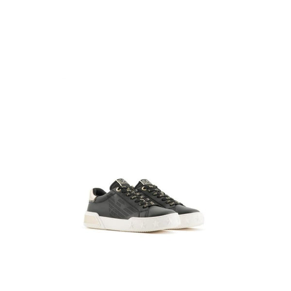 Black And White Polyester Sneaker EA7 Emporio Armani