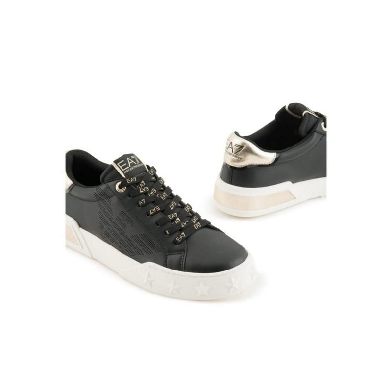 Black And White Polyester Sneaker EA7 Emporio Armani