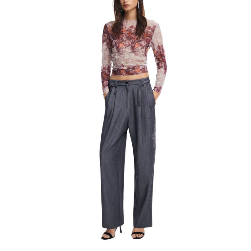 Gray Polyester Jeans & Pant Desigual