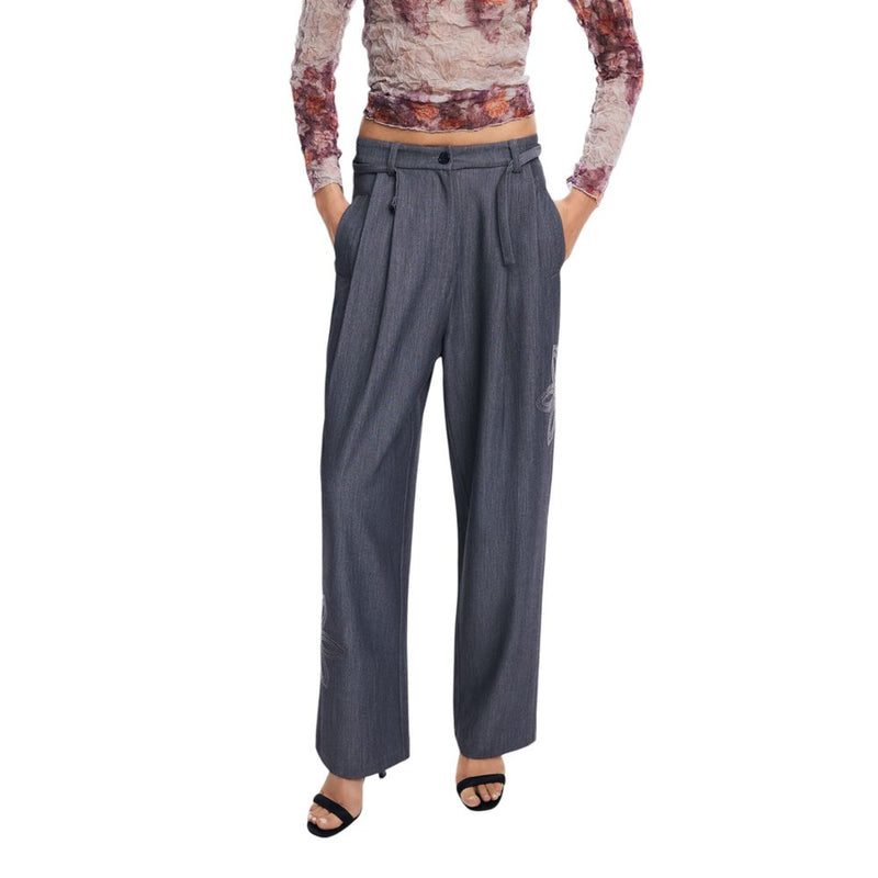 Gray Polyester Jeans & Pant Desigual