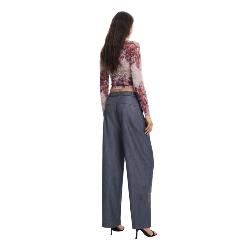 Gray Polyester Jeans & Pant Desigual