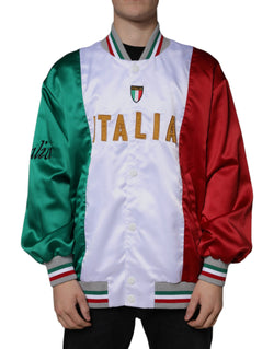 Multicolor Italia Button Down Bomber Jacket Dolce & Gabbana