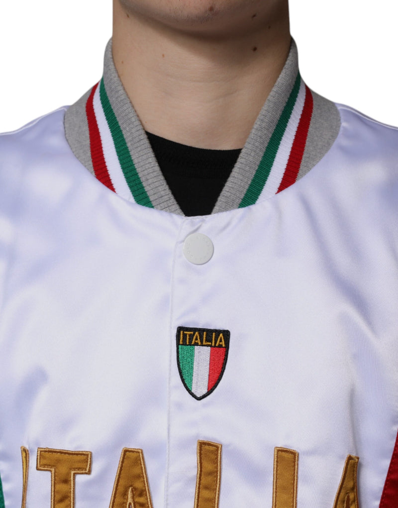 Multicolor Italia Button Down Bomber Jacket Dolce & Gabbana