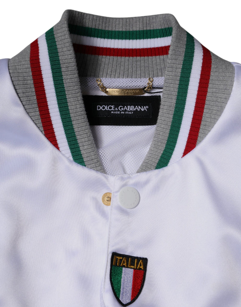 Multicolor Italia Button Down Bomber Jacket Dolce & Gabbana