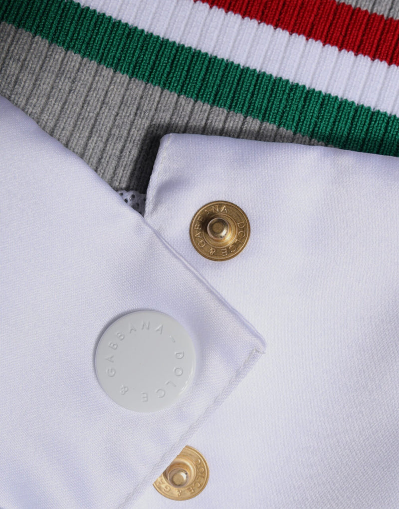 Multicolor Italia Button Down Bomber Jacket Dolce & Gabbana