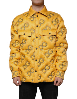 Yellow Logo Padded Buttoned Blouson Jacket Dolce & Gabbana
