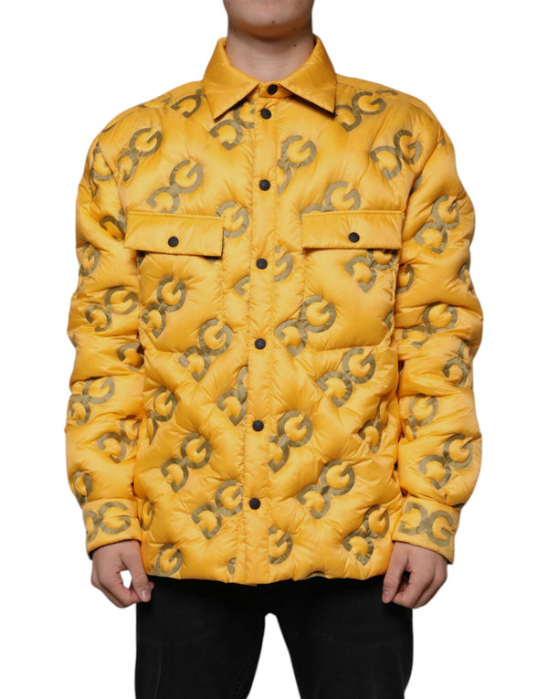 Yellow Logo Padded Buttoned Blouson Jacket Dolce & Gabbana