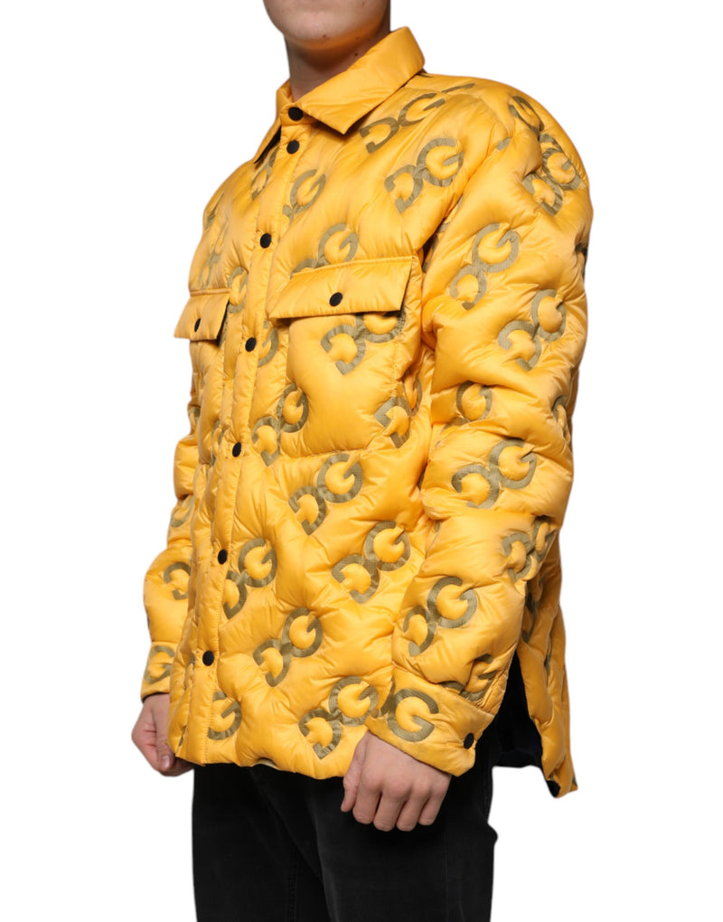 Yellow Logo Padded Buttoned Blouson Jacket Dolce & Gabbana