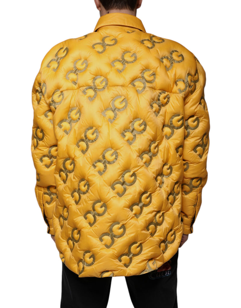 Yellow Logo Padded Buttoned Blouson Jacket Dolce & Gabbana