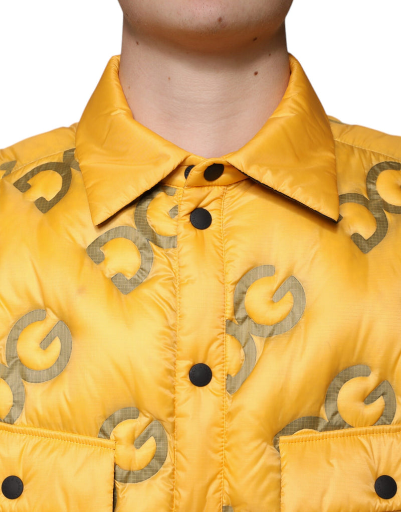 Yellow Logo Padded Buttoned Blouson Jacket Dolce & Gabbana