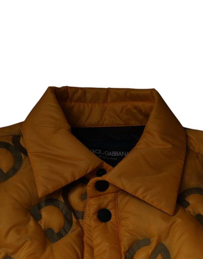 Yellow Logo Padded Buttoned Blouson Jacket Dolce & Gabbana