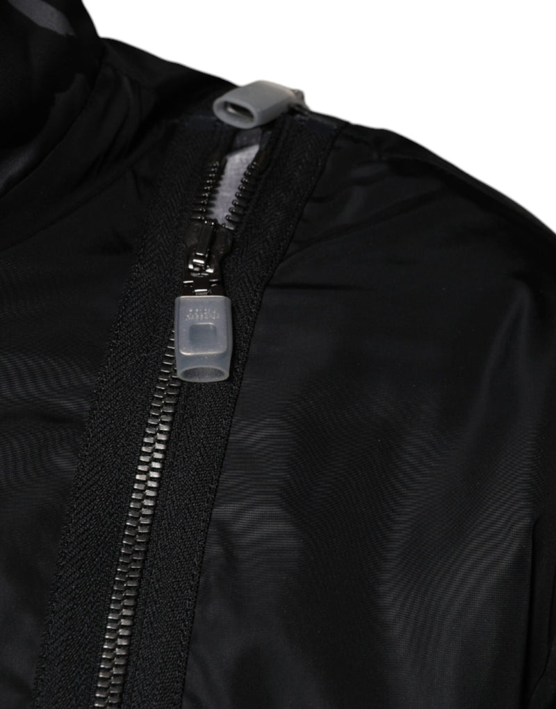 Black Nylon Full Zip Men Bomber Jacket Dolce & Gabbana