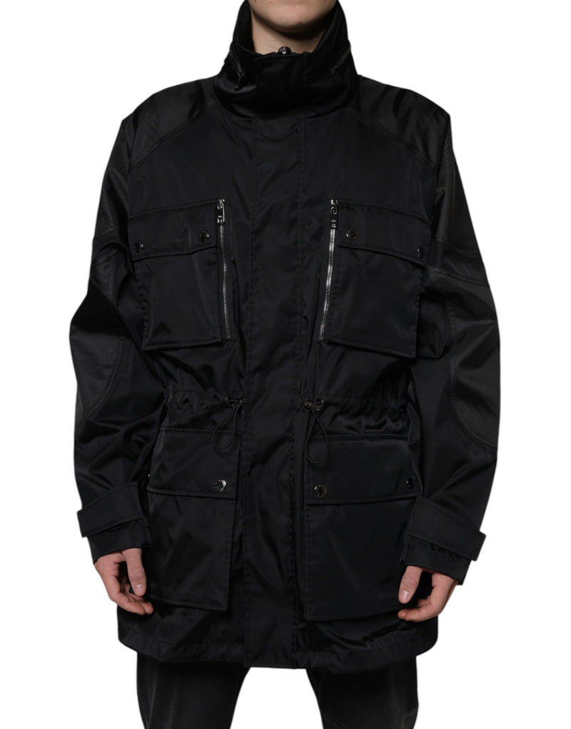 Black Nylon Winter Men Parka Coat Jacket Dolce & Gabbana