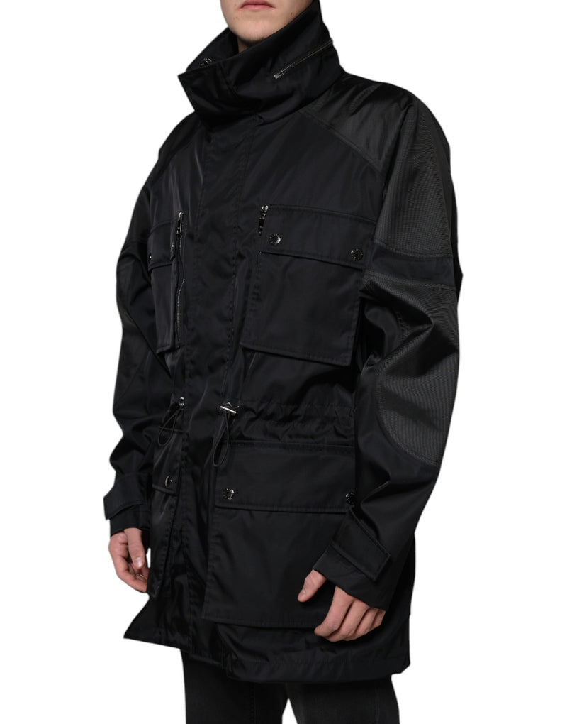 Black Nylon Winter Men Parka Coat Jacket Dolce & Gabbana