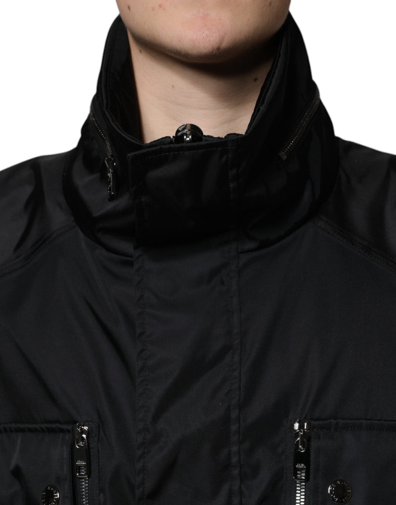 Black Nylon Winter Men Parka Coat Jacket Dolce & Gabbana