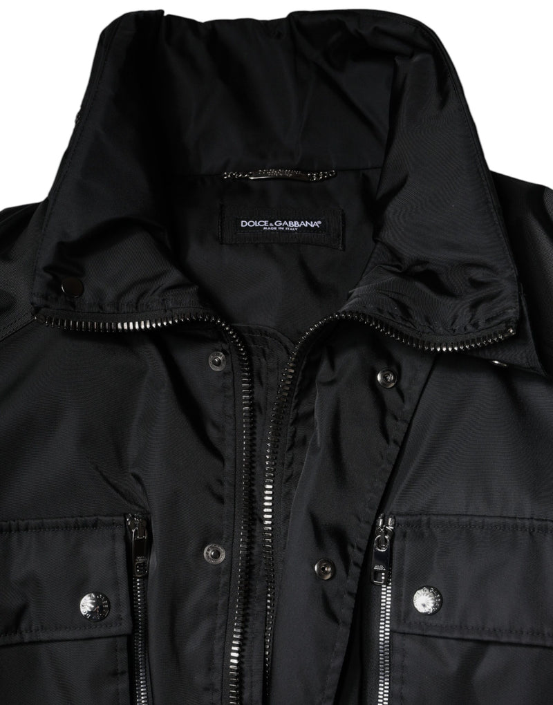 Black Nylon Winter Men Parka Coat Jacket Dolce & Gabbana