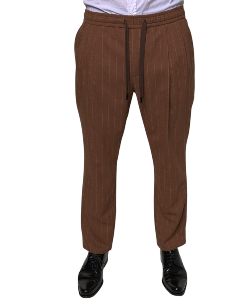 Brown Stripes Skinny Men Dress Pants Dolce & Gabbana