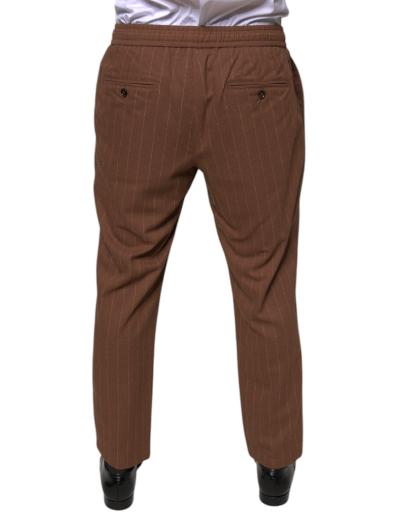 Brown Stripes Skinny Men Dress Pants Dolce & Gabbana