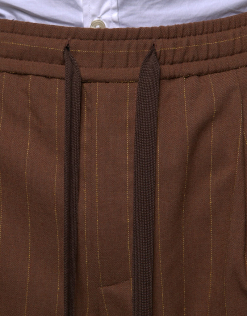 Brown Stripes Skinny Men Dress Pants Dolce & Gabbana