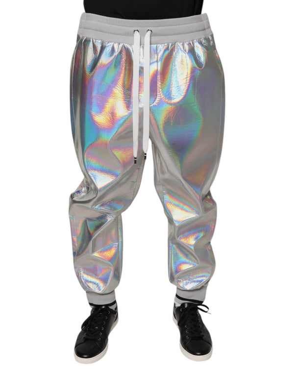 Silver Iridescent Men Jogger Sweatpants Pants Dolce & Gabbana