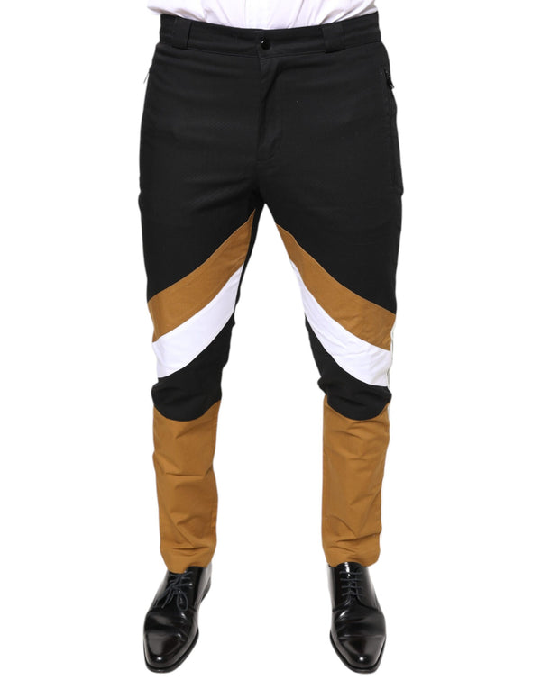 Multicolor Stripe Skinny Cotton Pants Dolce & Gabbana