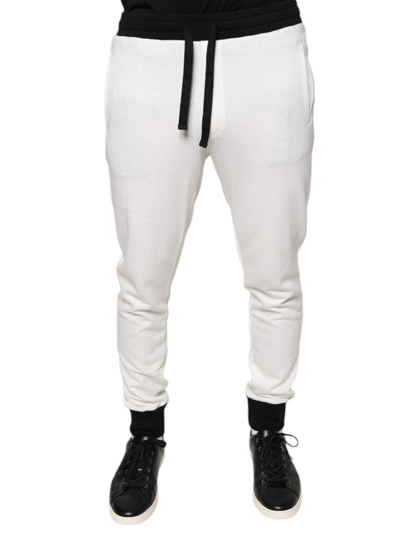 White Cotton Slim Men Jogger Sweatpants Pants Dolce & Gabbana