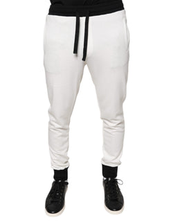 White Cotton Slim Men Jogger Sweatpants Pants Dolce & Gabbana