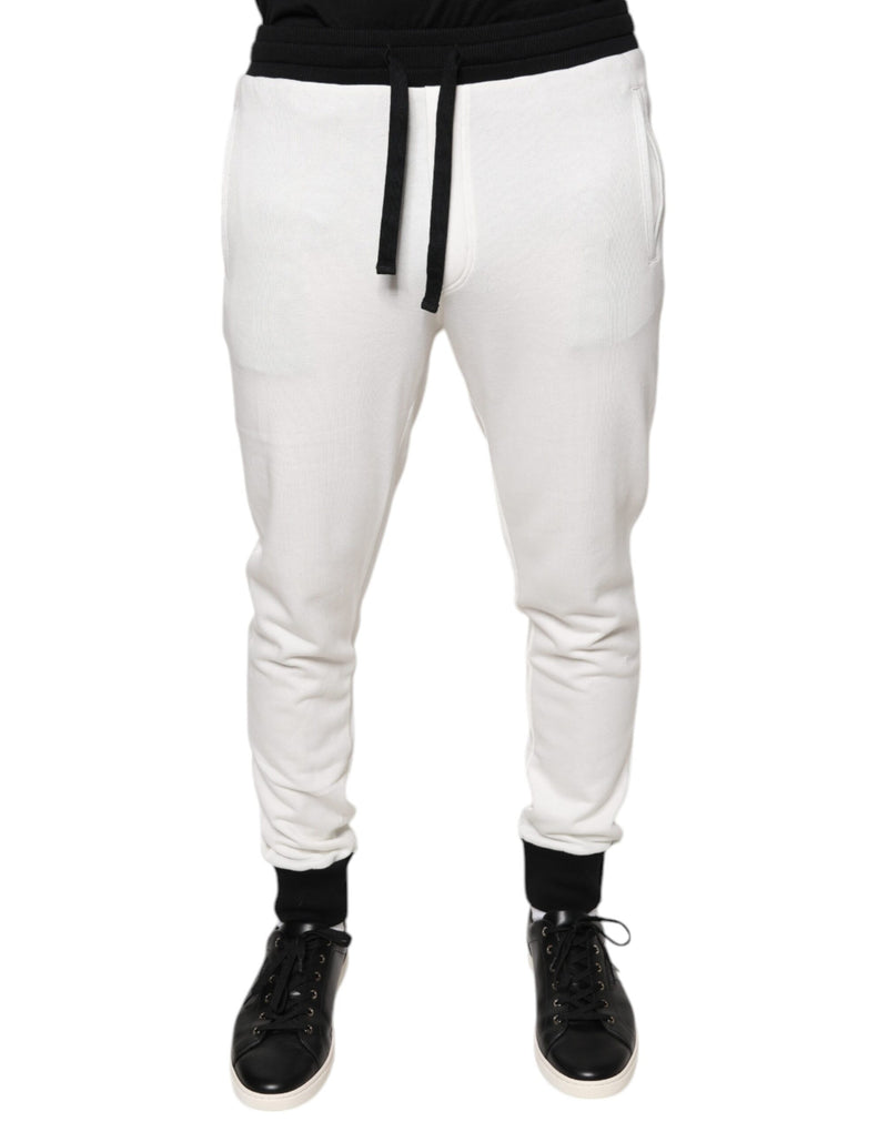 White Cotton Slim Men Jogger Sweatpants Pants Dolce & Gabbana