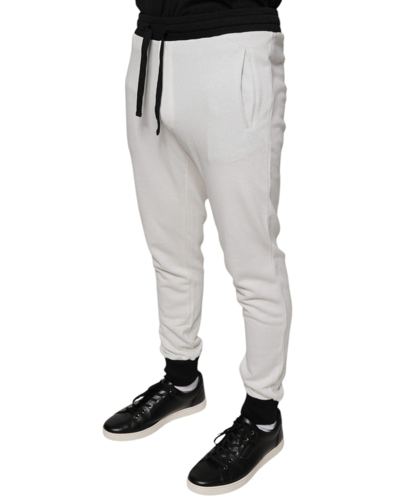 White Cotton Slim Men Jogger Sweatpants Pants Dolce & Gabbana