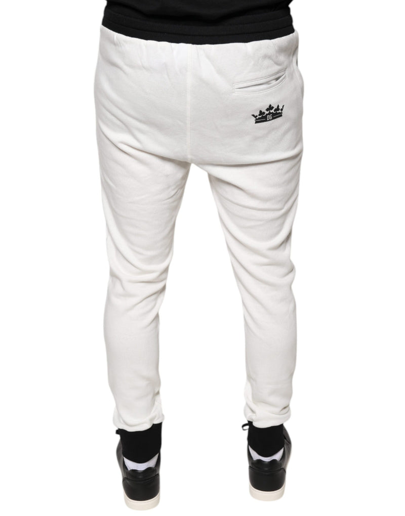 White Cotton Slim Men Jogger Sweatpants Pants Dolce & Gabbana
