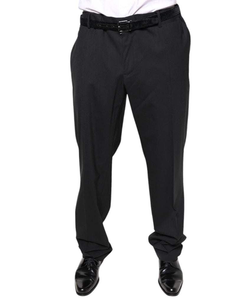 Black Wool Men Formal Dress Pants Dolce & Gabbana