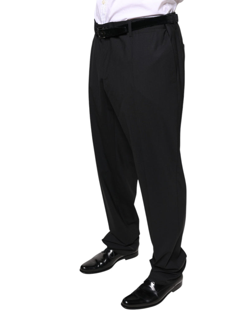 Black Wool Men Formal Dress Pants Dolce & Gabbana