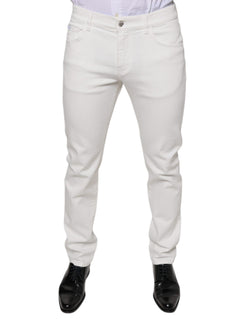 White Cotton Skinny Slim Men Denim Jeans Dolce & Gabbana
